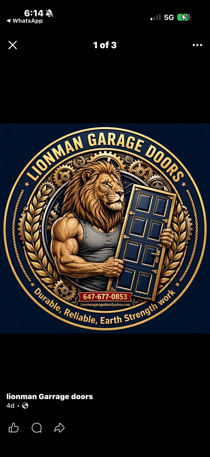 Lionman Garage Doors lion emblem
